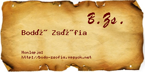 Bodó Zsófia névjegykártya