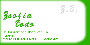 zsofia bodo business card